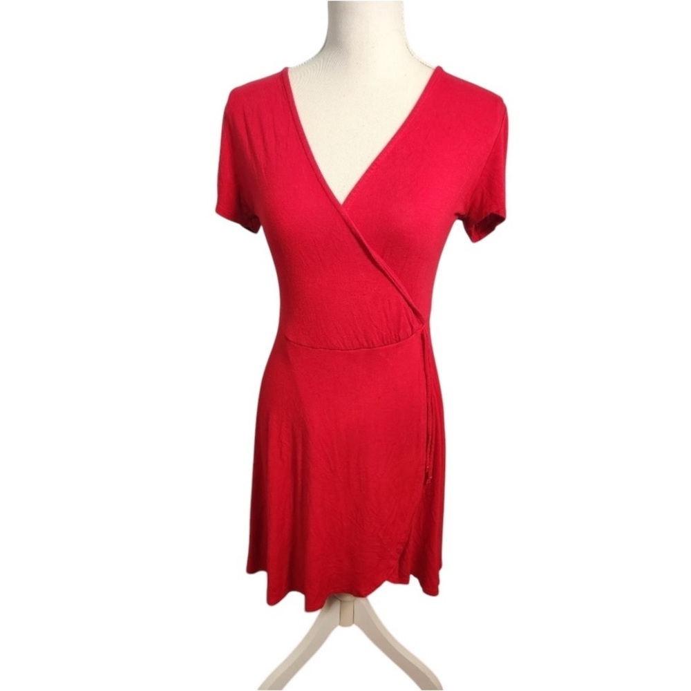 Rolla Coster Red short sleeve midi wrapped dress. Size Medium